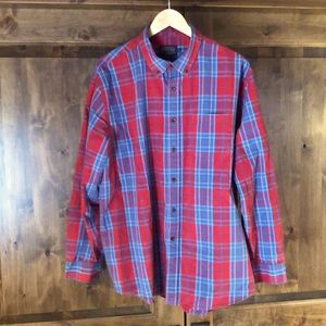 Pendleton red and blue plaid button down